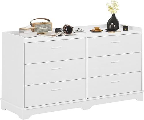 Miniatura 1 de Hasuit Cómoda de 6 cajones cómoda moderna torre de almacenamiento y cómoda organizador grande de ropa para dormitorio