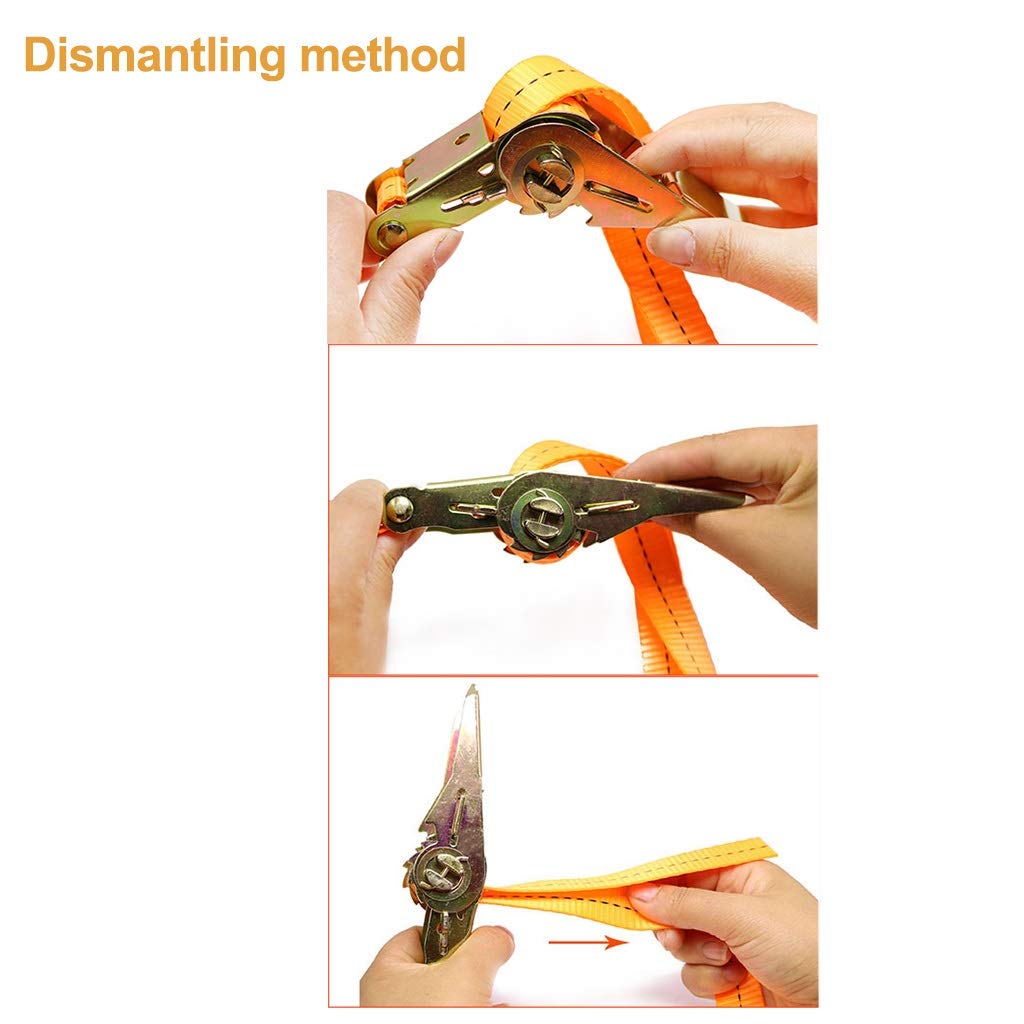 Cinghie di trasporto - 1 pollice larghezza 10 piedi Tiro sicuro,5 tonnellate 4 set carico for spostare elettrodomestici, attrezzature da giardino(5m)