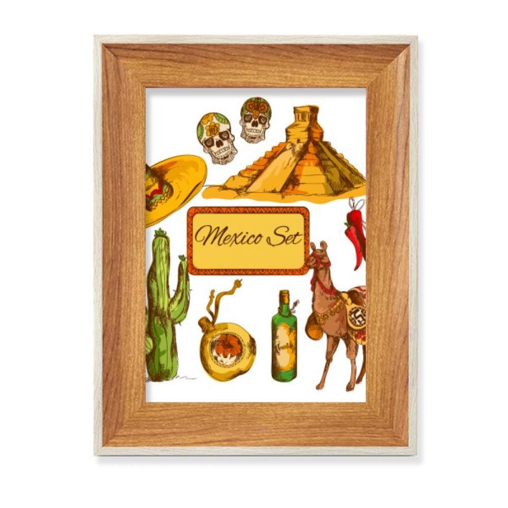 Cadre de photo en bois Sombrero et Mexique pour décoration de bureau originale
