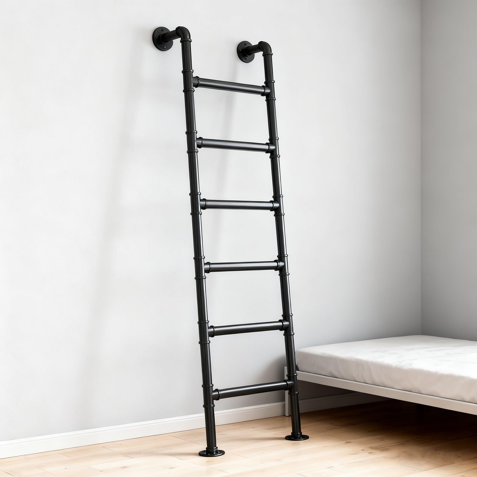 Escalera de litera fija y segura para evitar caídas en dormitorios infantiles