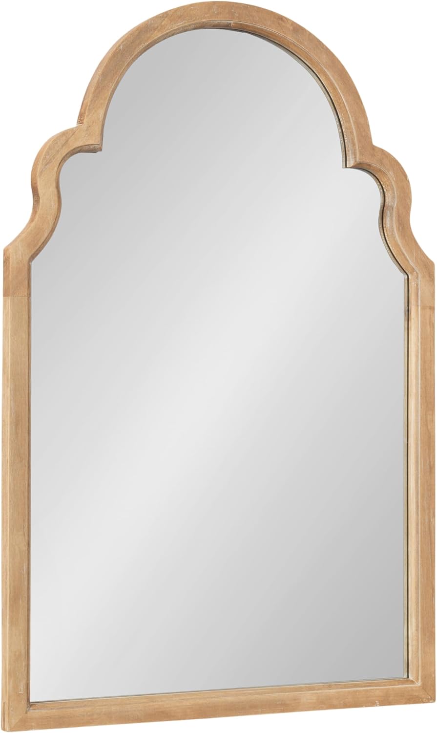 Espejo Decorativo de Pared Arqueado con Marco de Madera 61 x 91 cm