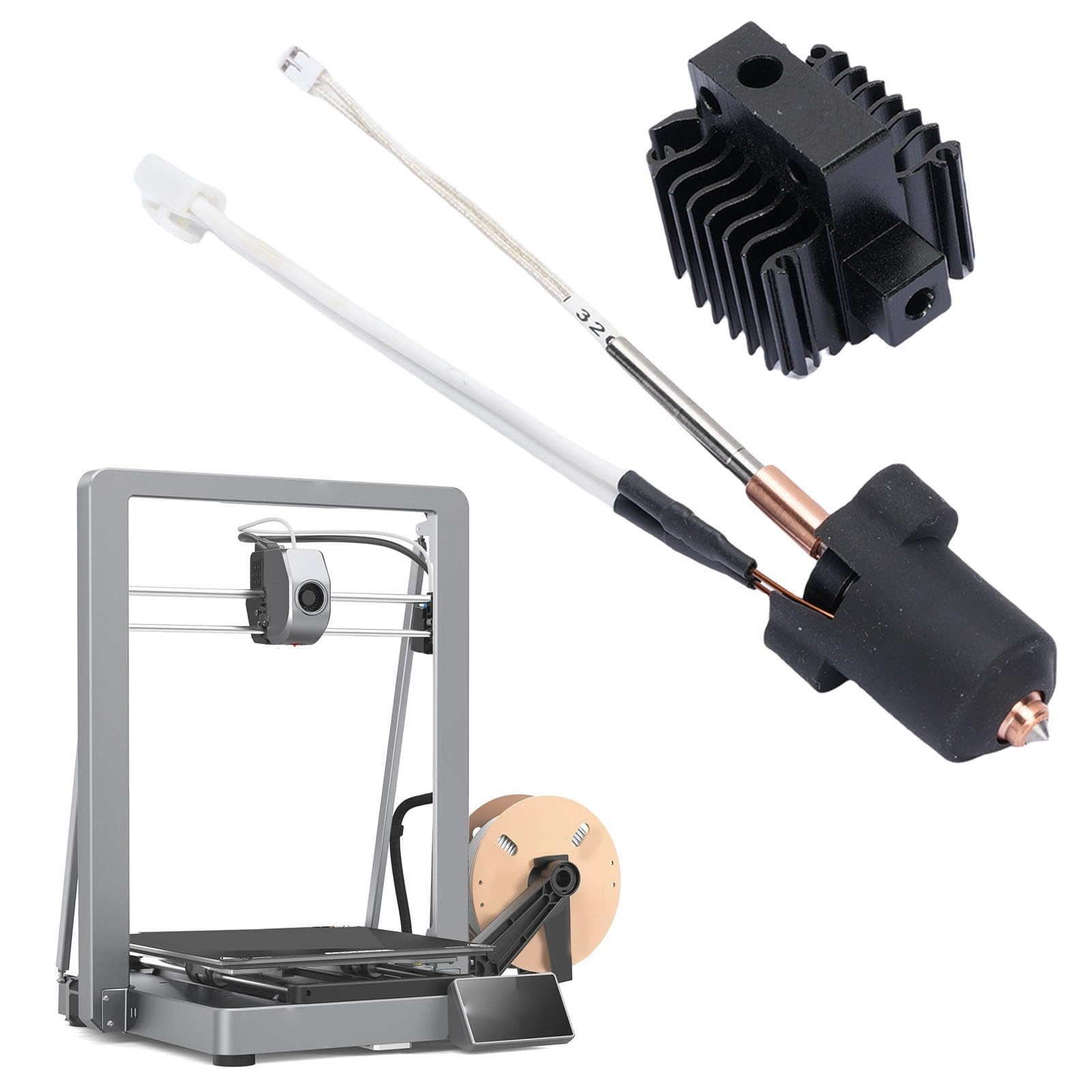 Fockety Kit de Tête d'Impression 3D pour Ender 3 V3 Plus, Buse 0,4 mm, 60 W, Chauffage Céramique