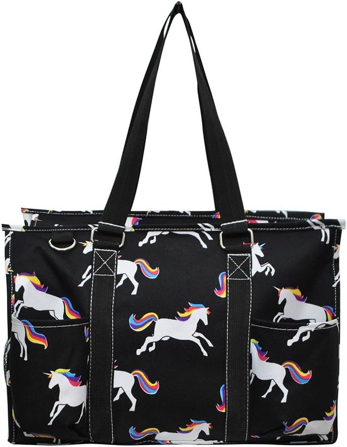 Unicorn Print NGIL Zippered Caddy Organizer Tote Bag