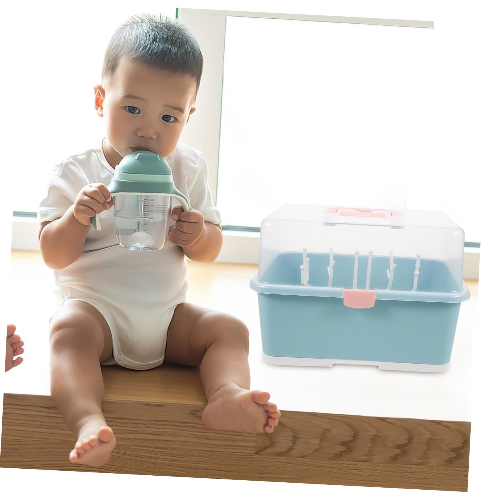 Babyflaschen Trockenbox aus Pp, Grün, für Zubehör und Becher | 1 Stück, Flaschen Stehend Haltend, Geeignet für Babyshower und Stillzubehör, Aufbewahrungsständer