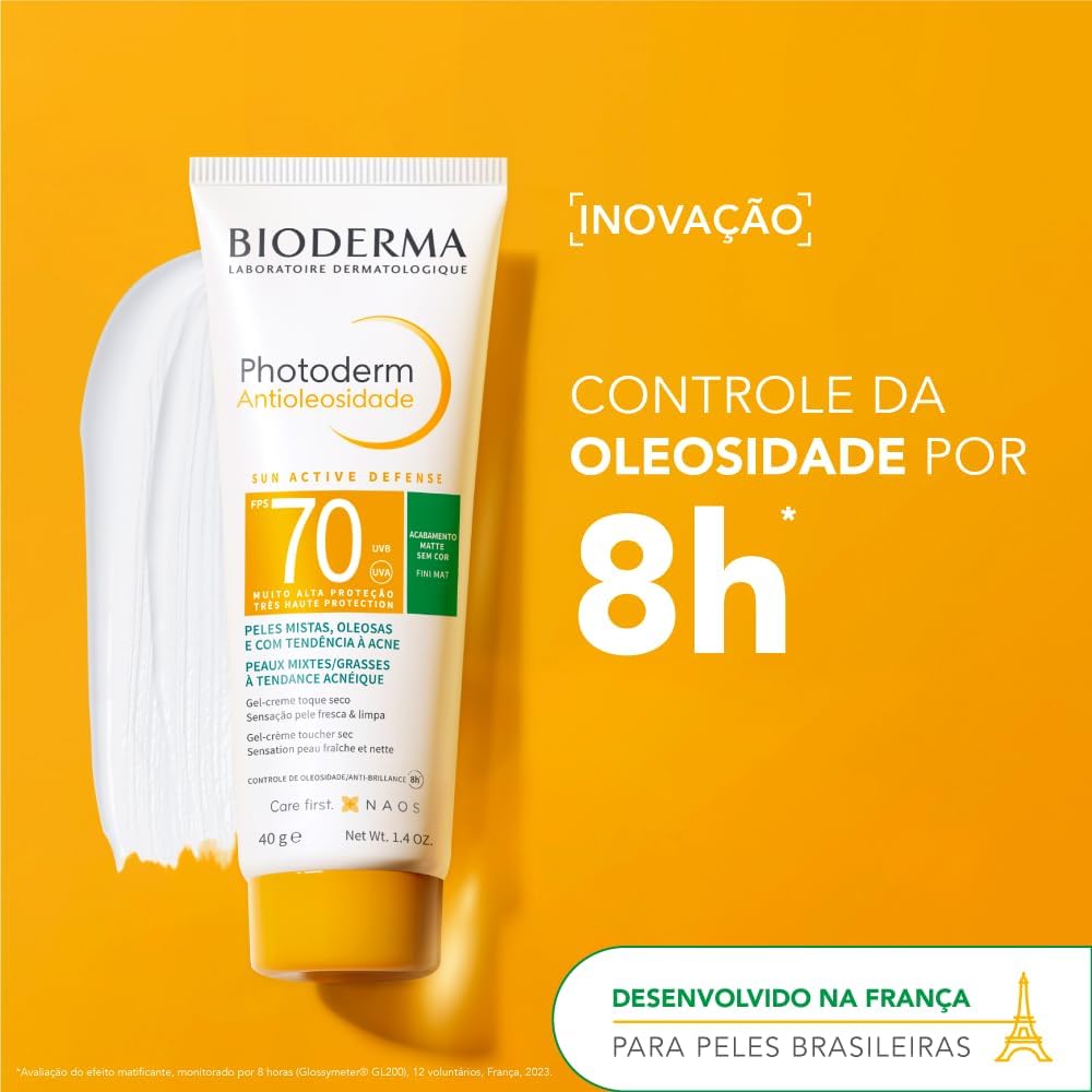 Protetor Solar Facial Bioderma Photoderm Antioleosidade FPS70 Sem cor