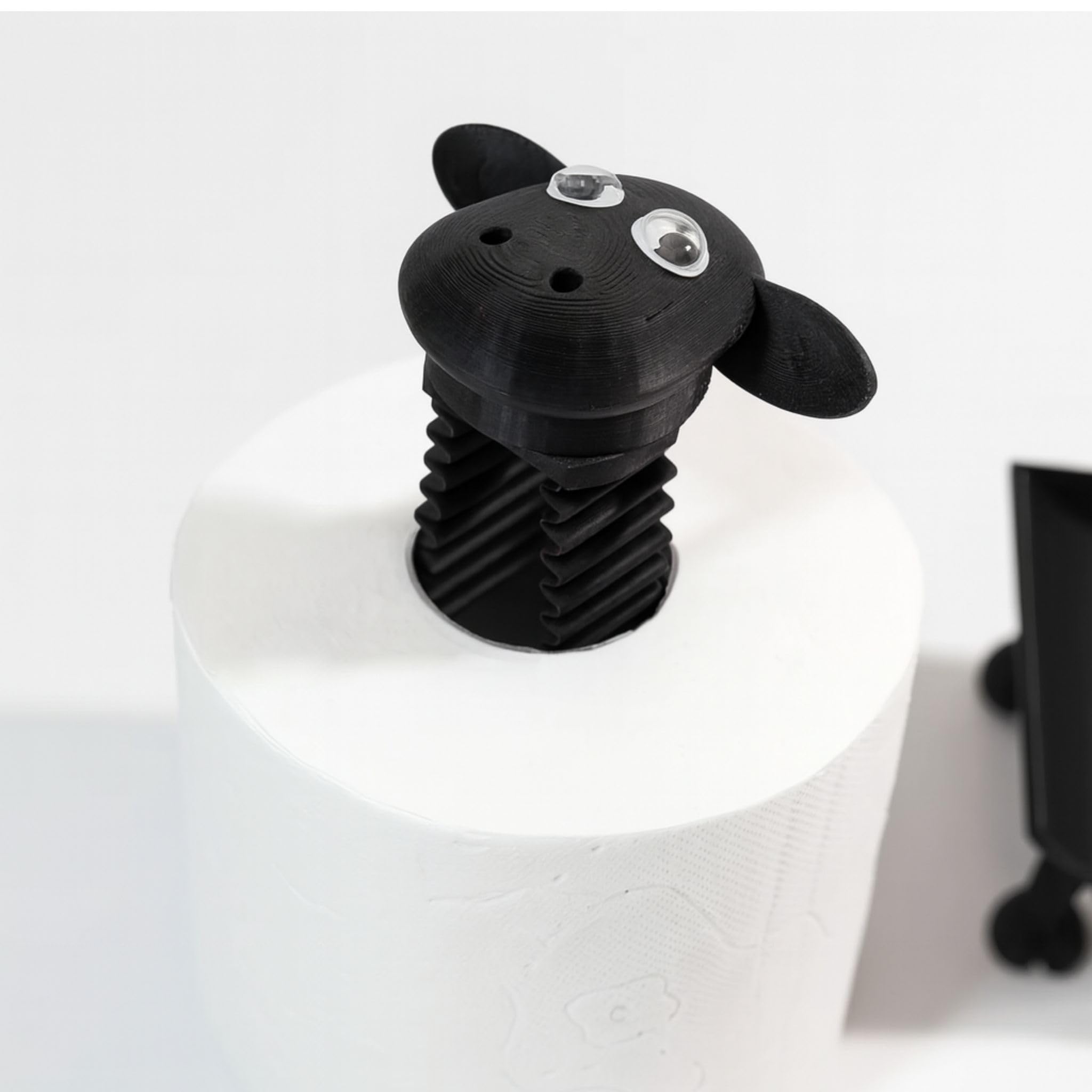 Toilet Roll Holders - Pack of 3 Freestanding Tissue Storage Stands, Black, 3 Pack - Image 3