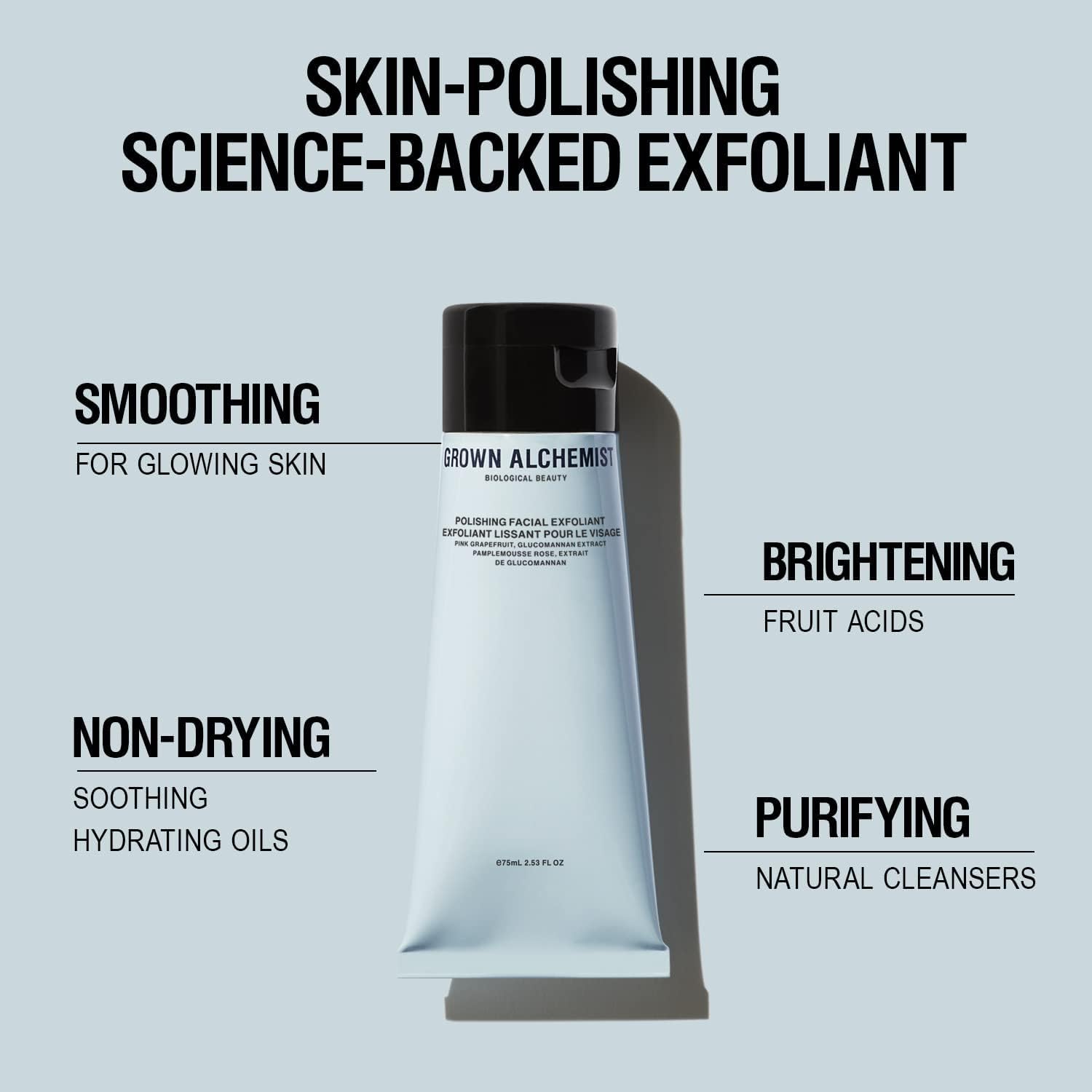 Grown Alchemist Gentle Exfoliator, Exfoliating Face Wash, Pink Grapefruit, Glucomannan Extract, Natural Oils Facial Exfoliant - Image 2