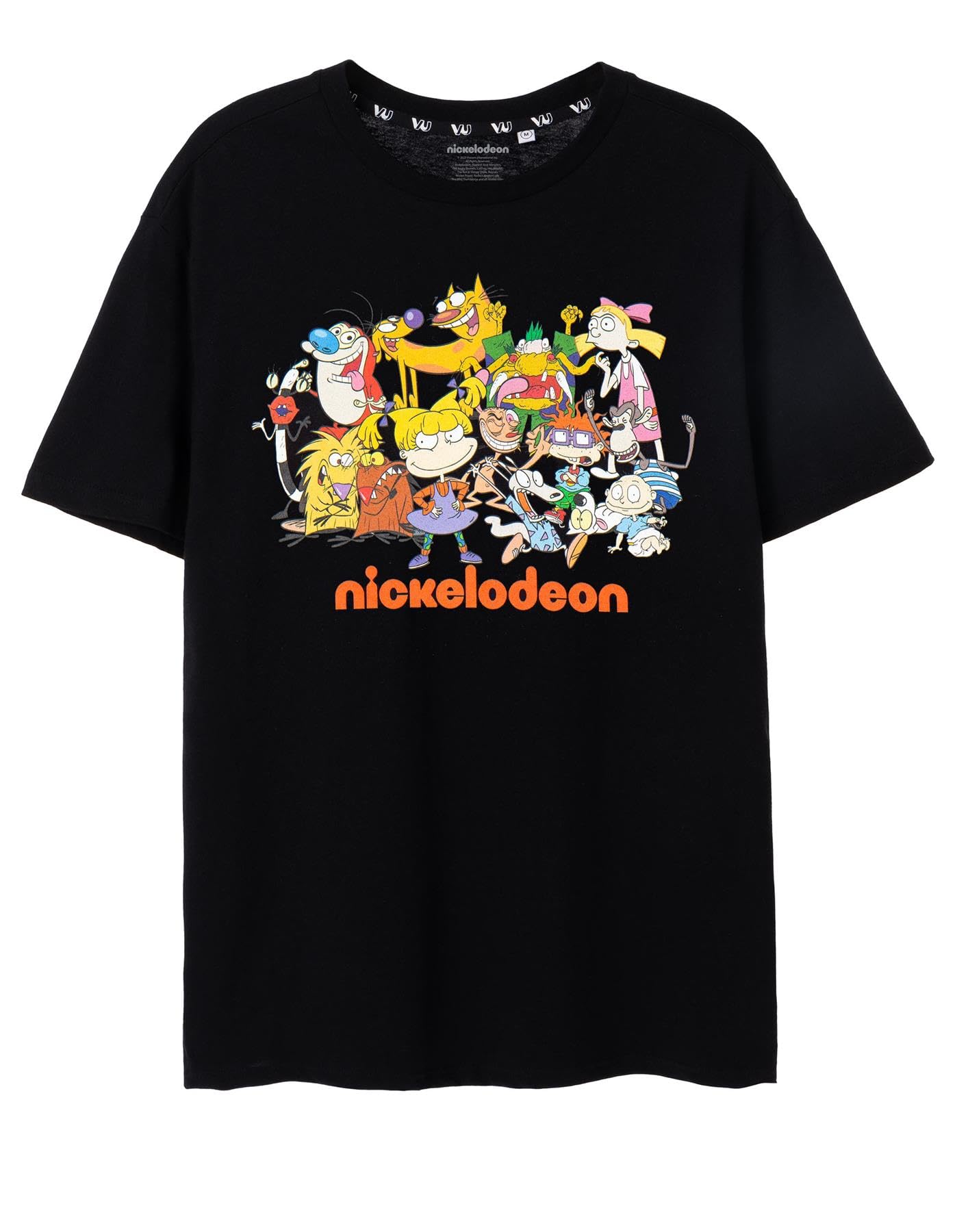 Nickelodeon Unisex Black Adults T-Shirt In | Classic Cartoon Character Graphic Tee For Men & Womens | Iconic Retro Lightweight Short-Sleeve Top | Nostalgic Merchandise Gift For Adults