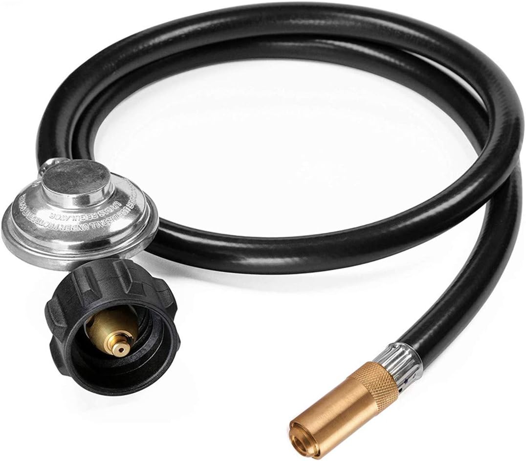 GasSaf 5 FT Propane Adapter Hose with Griddle Regulator