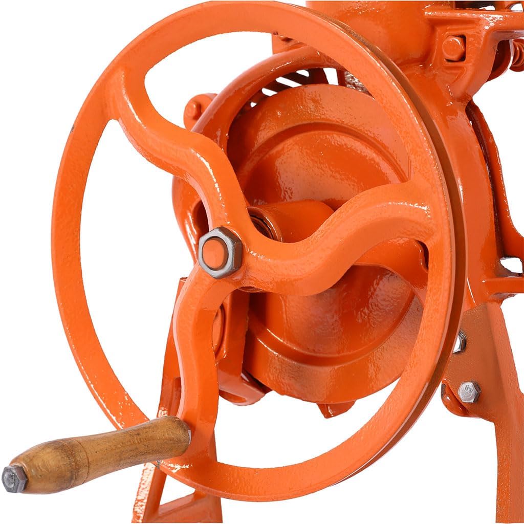Heavy Duty Steel Corn Sheller – Manual Hand Crank Corn Thresher with Adjustable Screws for Efficient Shelling – Also Hulls Walnuts – Orange