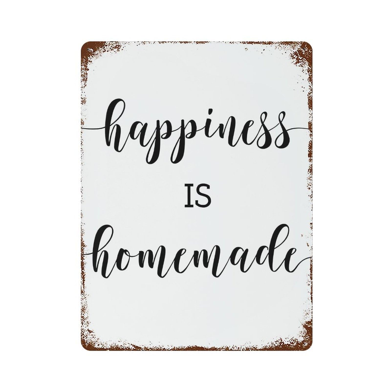 xiaoxiaoshen Happiness Is Homemade Wall Decor Art Metal Tin Poster Modern Home Decor Art Home Bar Shop Decorations Vintage Sign 40x30cm