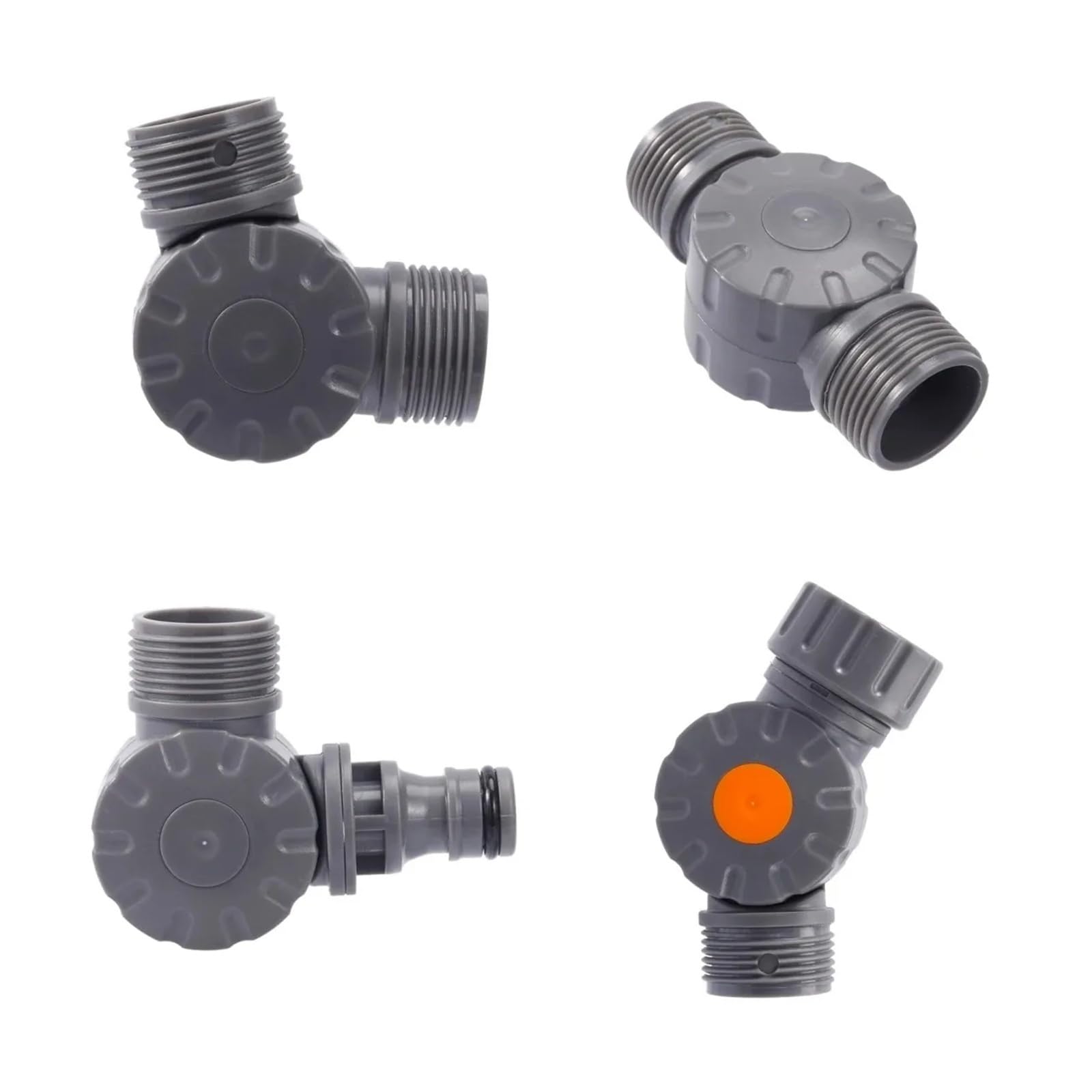Conector rápido giratorio de 1/2 ", 3/4" y 1 ", válvula de bola giratoria de hilo macho/hembra, junta de reparación de tuberías de agua for riego(3I4 M to Nipple)