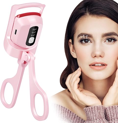 Hicdaw Rizador de pestañas calentado, rizador de pestañas eléctrico con peine recargable por USB, rizador de pestañas de calentamiento rápido