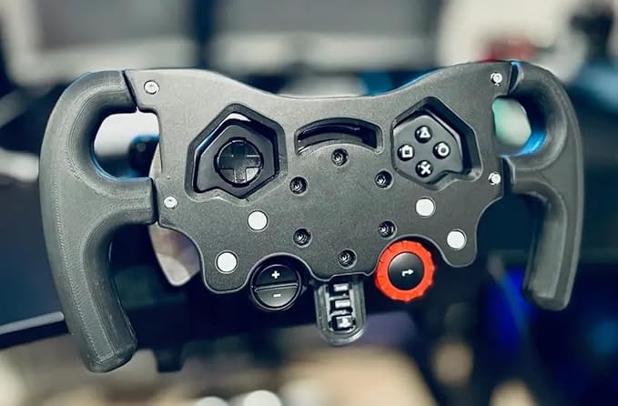 F1 Racing Wheel Mod Kit for Logitech G29 G920 G923, Professional Simulator Upgrade, Ergonomic Controls, Quick-Install Bracket (Black)