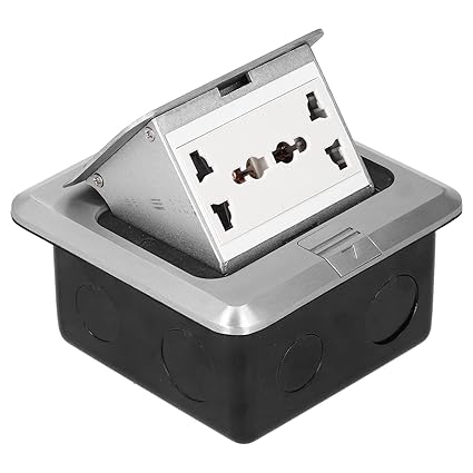 Floor Socket, AC 250V 13A Ground Outlet Aluminum Alloy Embedded with Switch Button for Electrical Equipments