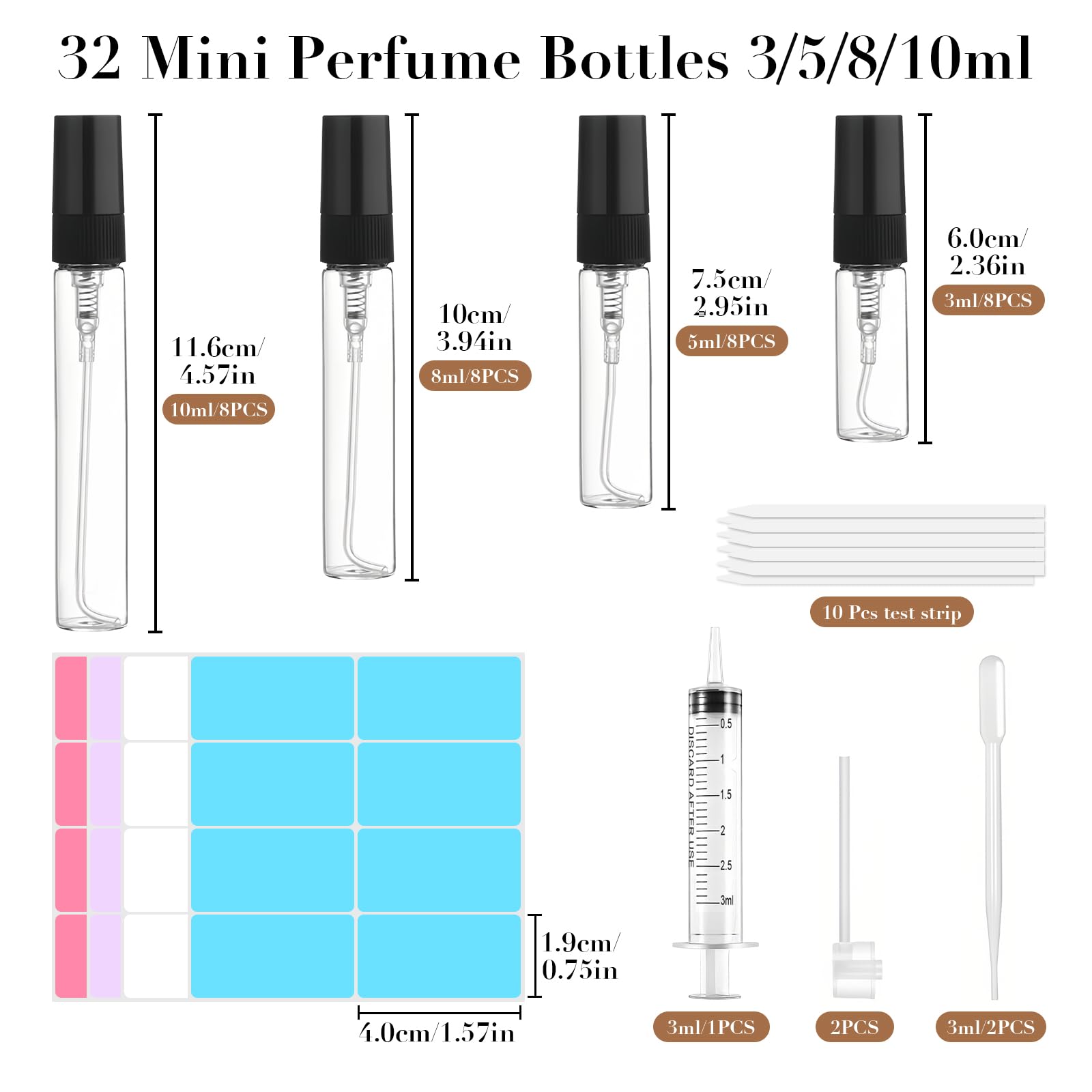 32 sztuki mini rozpylaczy do perfum