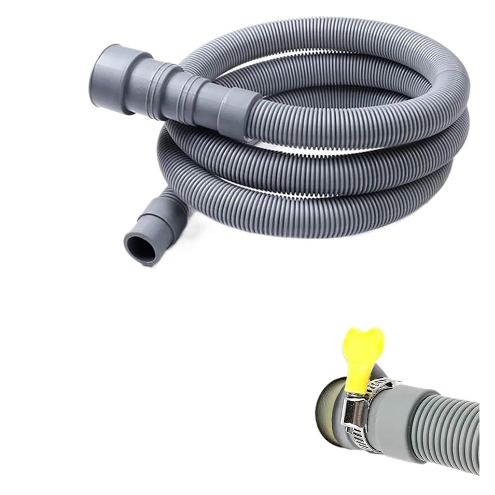 Tubo di scarico della lavatrice, Tubo di scarico grigio for lavatrice - Universale for la maggior parte delle marche(1.5m)