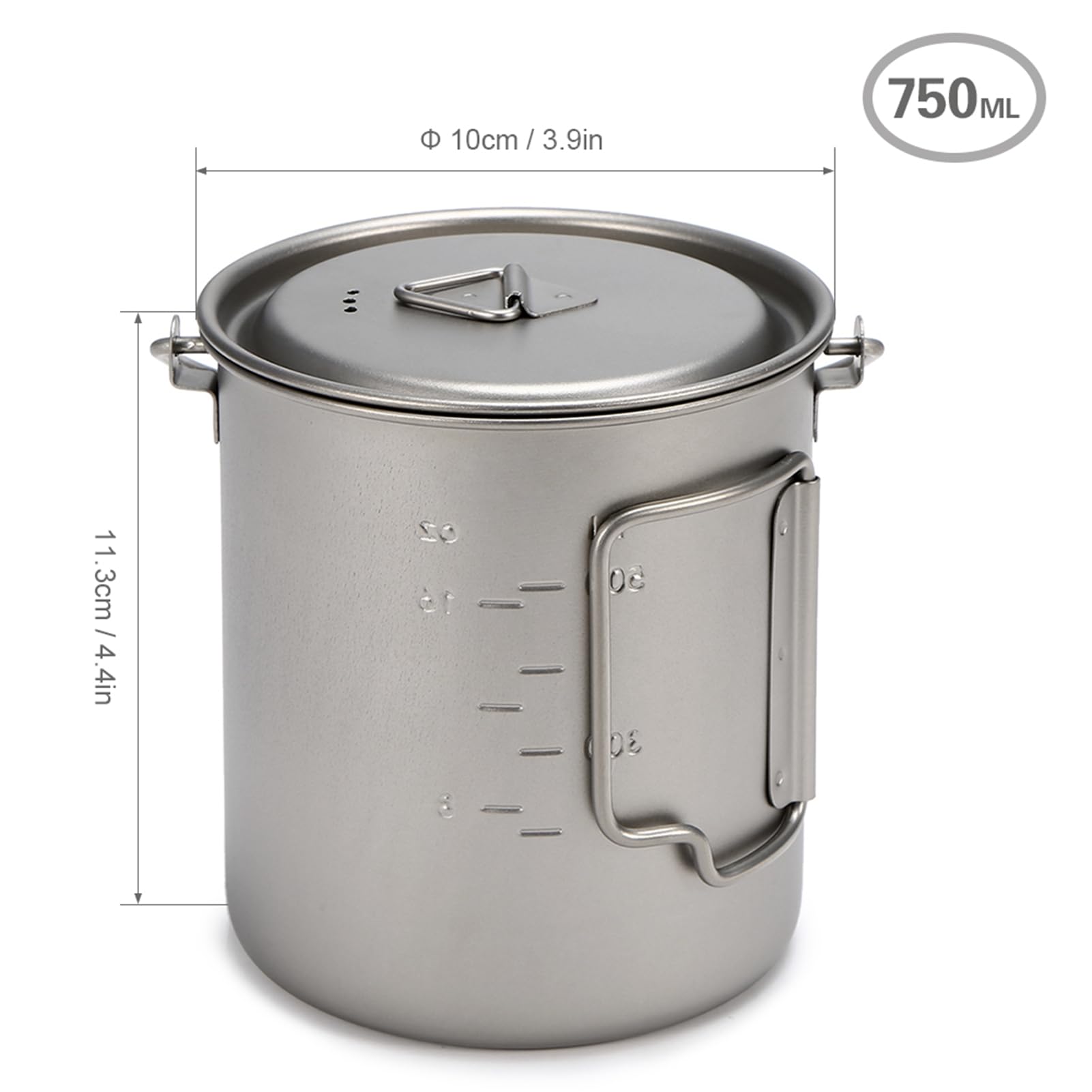Brrnoo Kubek tytanowy, kubki i filiżanki kempingowe, kubek tytanowy z pokrywką, kubek kempingowy 400 ml na herbatę, kawę, wodę, wędrówki z plecakiem, piesze wycieczki, piknik, naczynia do picia (750