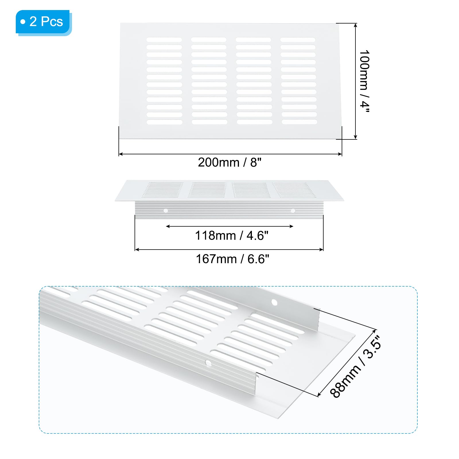 PATIKIL 8 x 4 Inch Door Air Vent Cover - Image 2