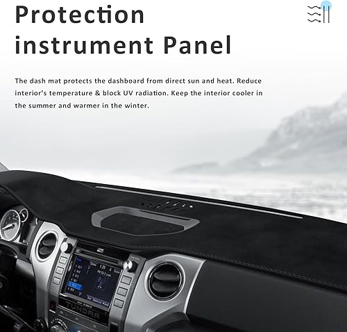 Miniatura 10 de auovo Cubierta de salpicadero compatible con Toyota Tundra 2022 2023 2024 sin HUD antideslizante cubierta de salpicadero cubierta de alfombra