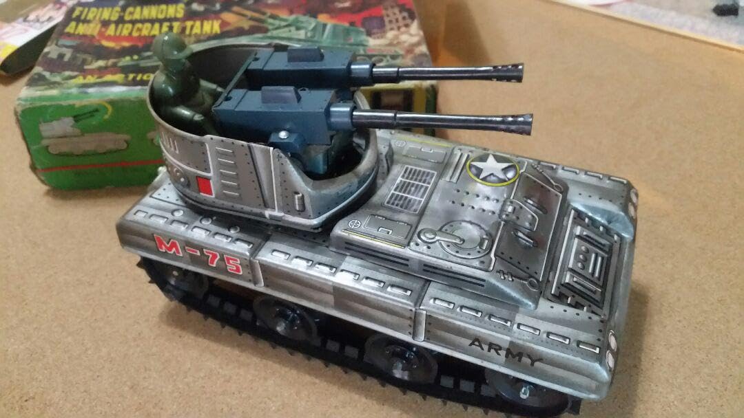 Amazon.co.jp: 大熊製作所ブリキM-75対空戦車レトロ検ポピー : おもちゃ