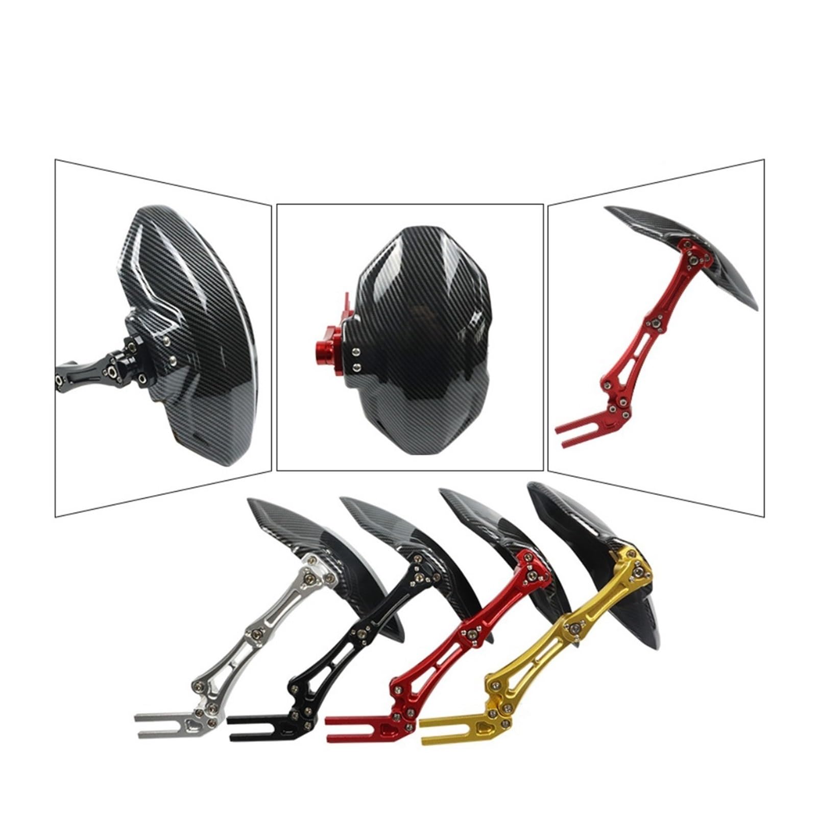 JHETA Moto Parafanghi Parafango Paraspruzzi per PCX 125 Parafango Posteriore in Alluminio per Moto Parafango per Moto in Plastica con Stampa in Fibra di Carbonio (Colore : Blu)