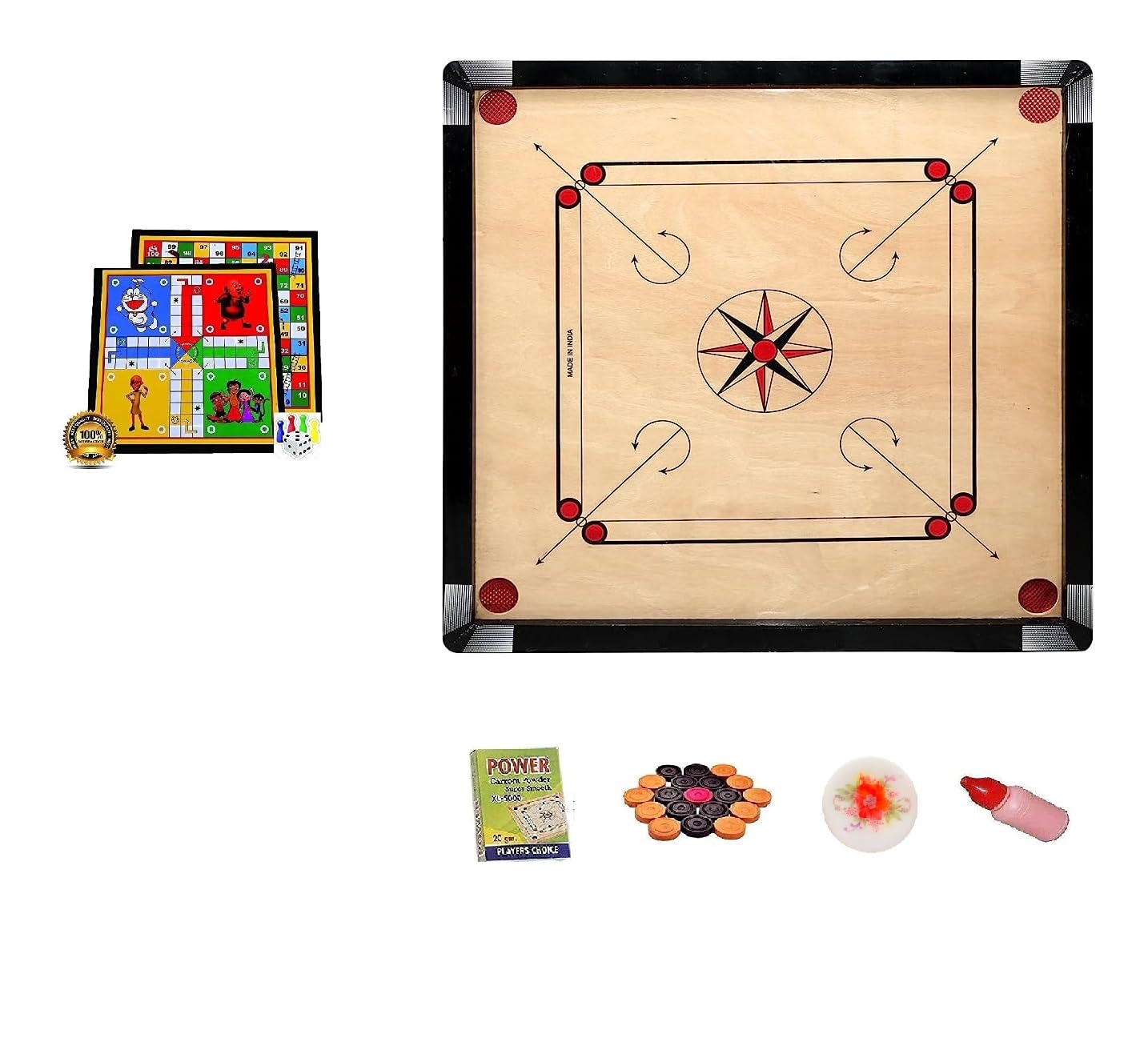 Zafex Superior Matte Finish Practice Carrom Board for Serious Professional Practice with Coins Striker and Powder Beige (32 INCH with LUDO) (B0D7TS7Z5L) Amazon Price History, Amazon Price Tracker