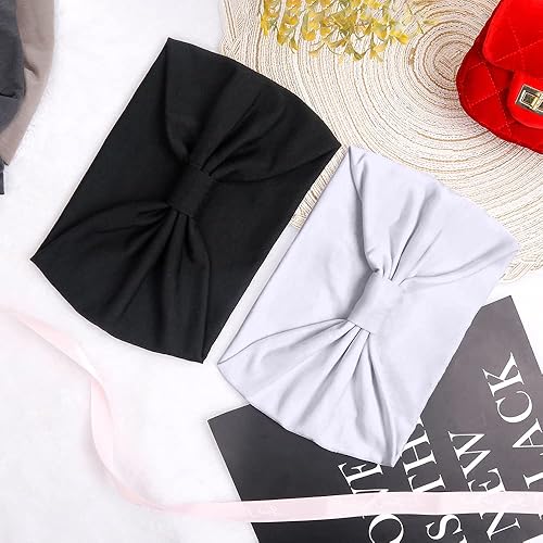 Miniatura 6 de TERSE Diademas para mujer de 7 pulgadas extra anchas para la cabeza, antideslizantes, bohemias, bandas para el cabello para mujer, banda de pelo