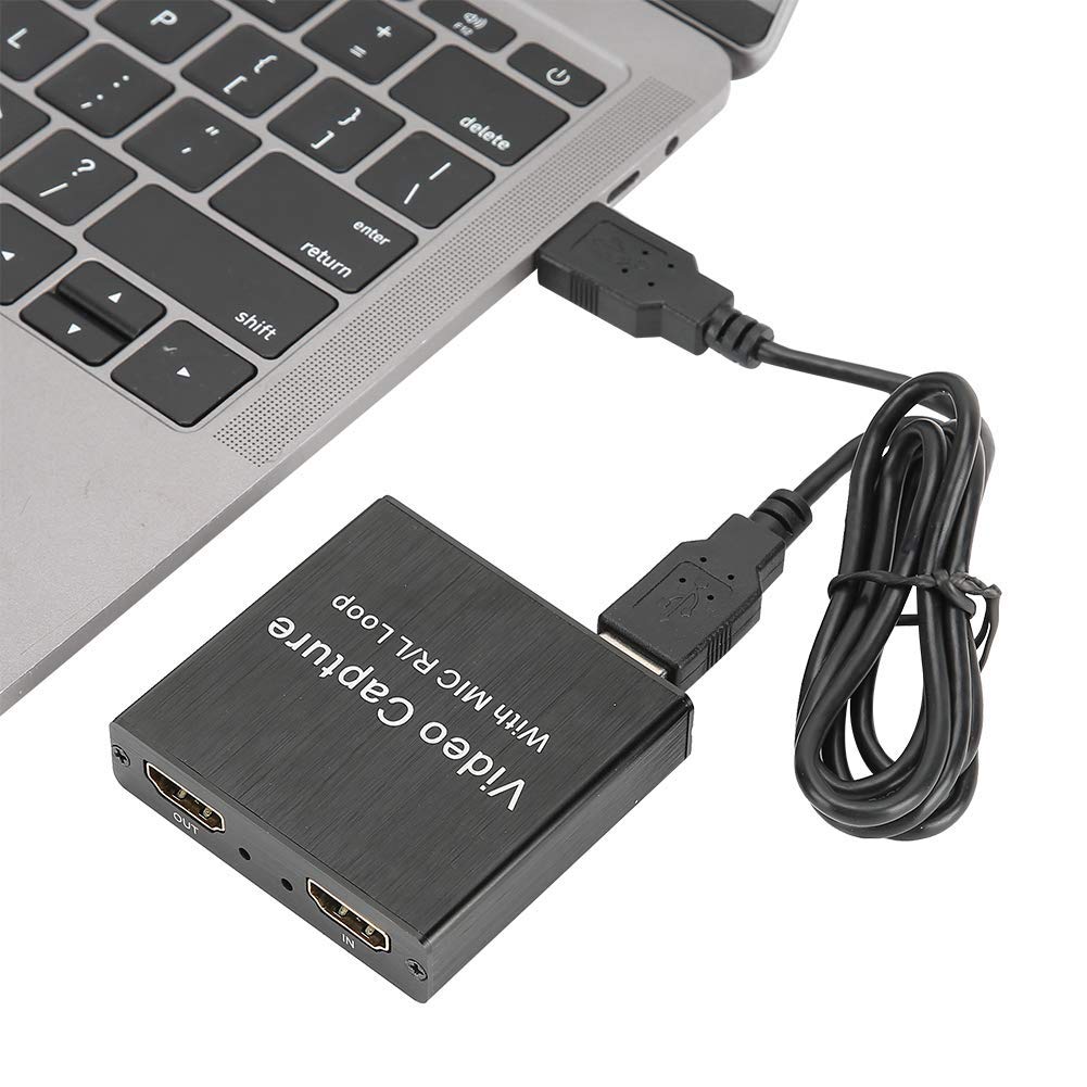 4K Scheda di Acquisizione Audio Video HDMI a HDMI/USB 2.0, 1080P 30FPS Scheda di Acquisizione Video, Convertitore Video Portatile per DSLR Videocamera DVD TV PC, Supporto Broadcast Live Streaming