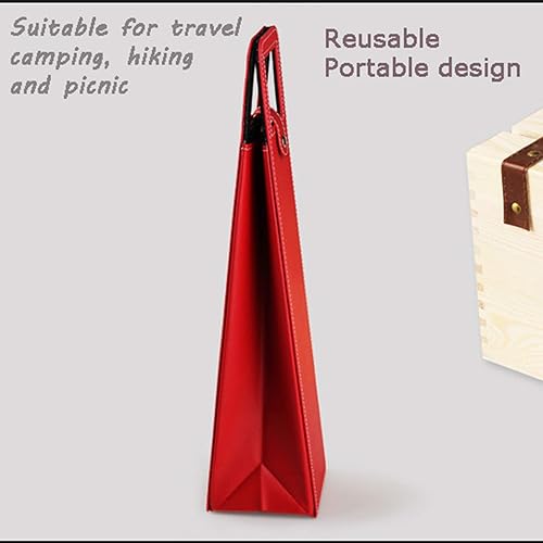 Miniatura 8 de MINIDUO Bolsa de transporte para vino, bolsa de vino de piel de vino con asas, reutilizable, naranja