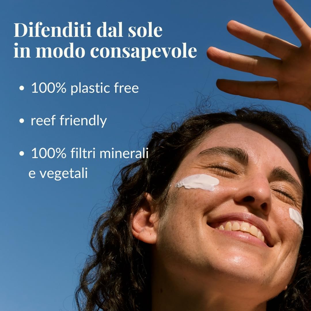 OFFICINA NATURAE - Crema Solare Corpo SPF 50 con Filtri Minerali e Vegetali, Protezione Alta UVA UVB, Estratto di Cassia Alata, Linfa di Vite e Carota Biologica 75ml