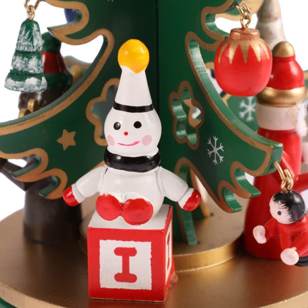 Pozytywka Pozytywka Prezent Choinka Wood Music Box Mini Obrotowy Pudełko Muzyczne Xmas Party Prezent Dom Stół Dekoracja Muzyczna Szkatułka pozytywka ozdoba