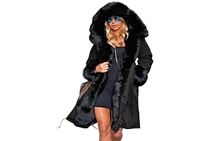 Fashion Faux Fur Hood Parka Jacket