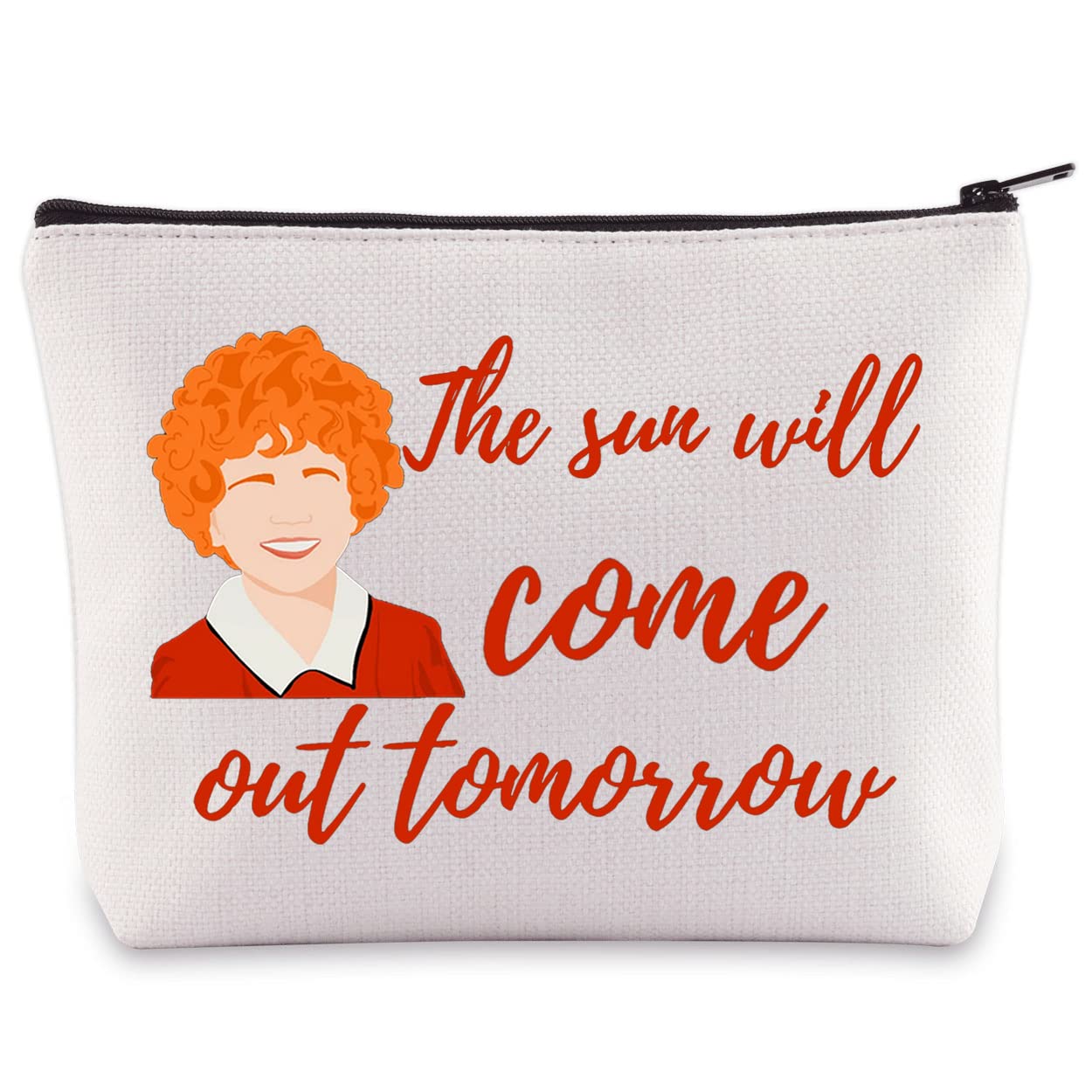 BWWKTOP Annie Musical Cosmetic Makeup Bag Annie Fans Gift The Sun Will Come Out Tomorrow Musical Makeup Zipper Pouch Bag Musical Merchandise (sun will
