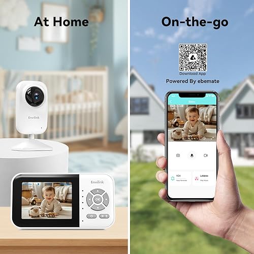 Miniatura 4 de Monitor de bebé con cámara y audio, monitor de video para bebé, visión nocturna WiFi, pantalla LCD de 2.8 pulgadas, cámara para bebé, alarma de modo