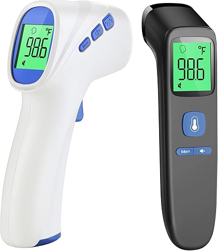 Termómetro de frente para adultos y niños, 2000 blanco y 202 negro