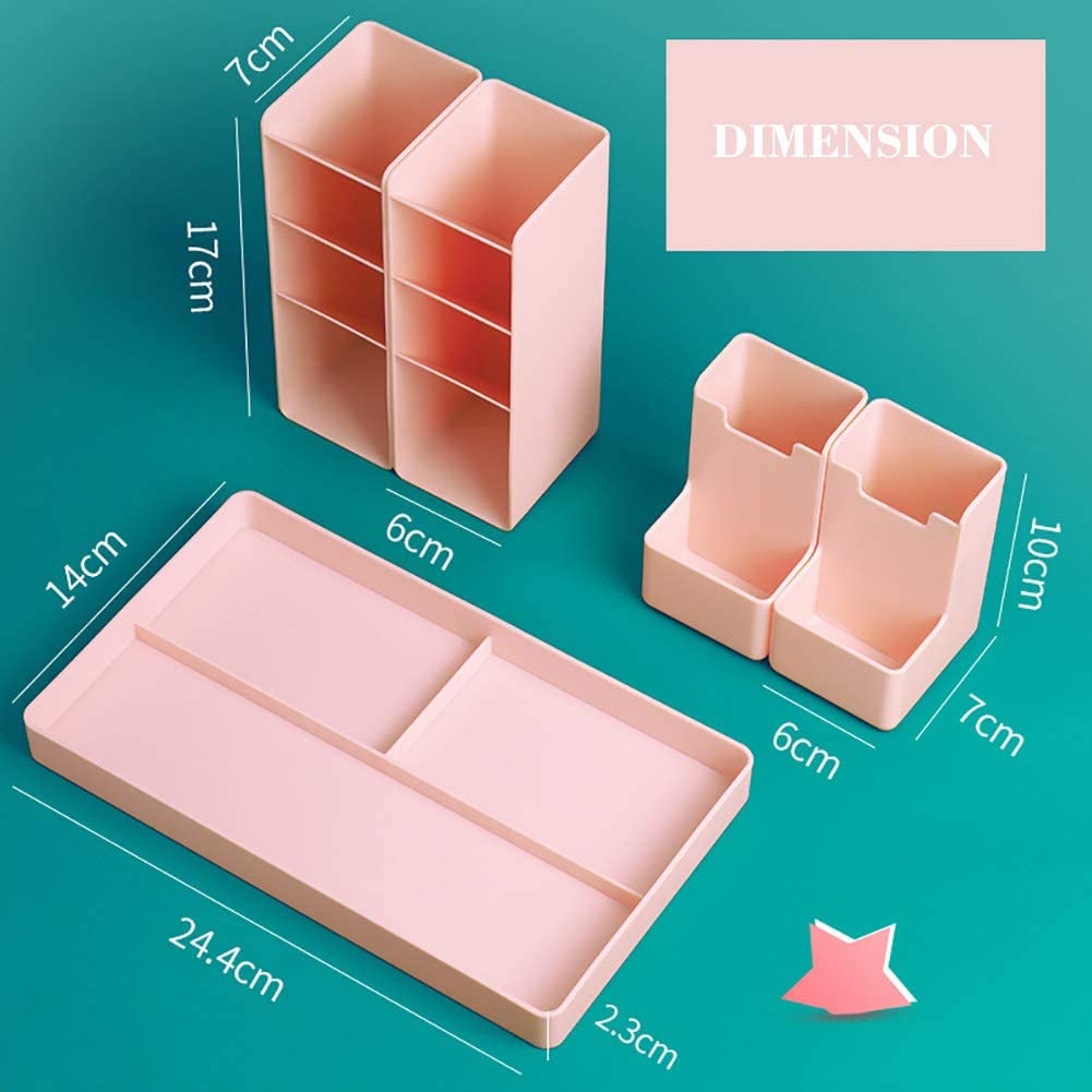 Cartxomy Plastic Pen Pencil Holder For Desk, Cute Stationery Home Office School Desktop Craft Art Supplies Accessory Crayon Caddy Box Organization Organizer Storage For Girl Kids (Green) 1