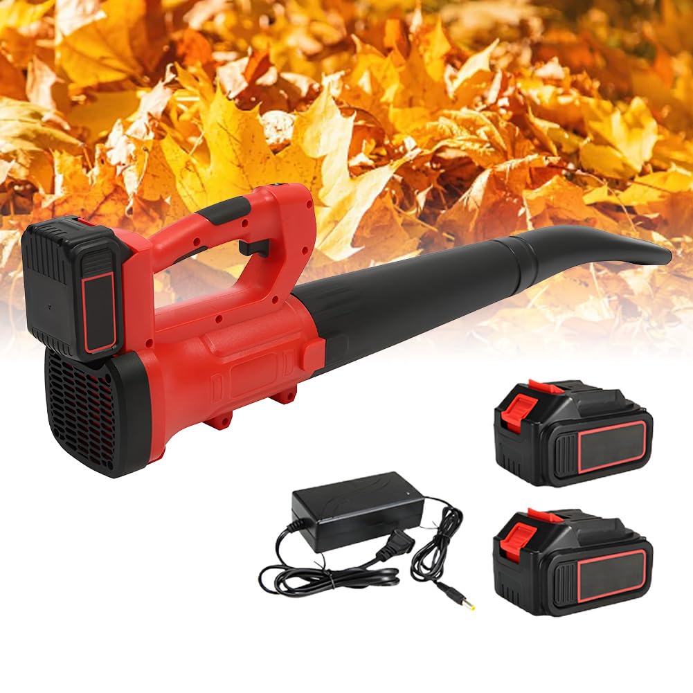 Soplador de hojas eléctrico inalámbrico, soplador de hojas portátil de mano con tubos de extensión, soplador de aire ligero y potente, soplador de jardín, dial de 6 velocidades, para el cuidado