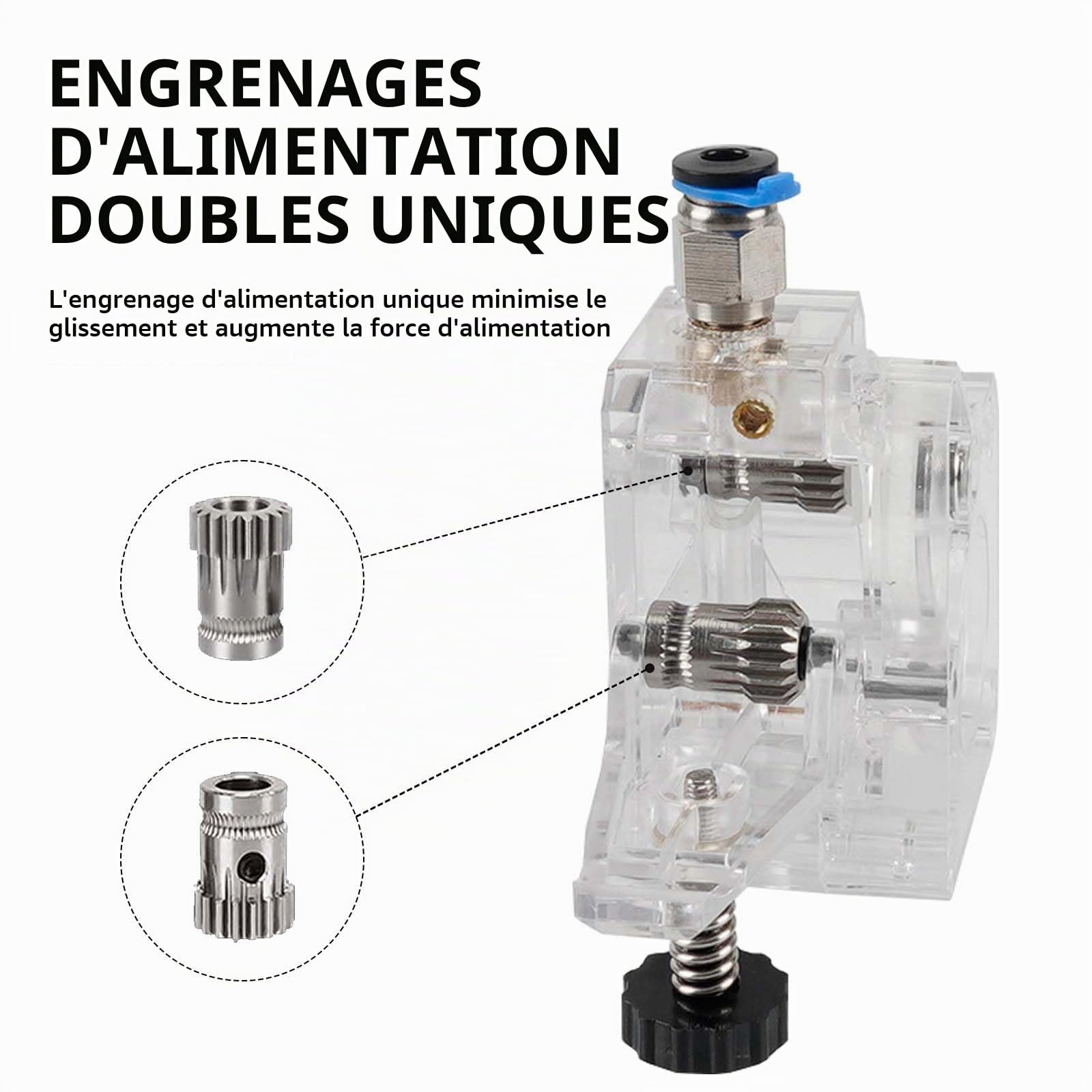 Kit de Moteur d'extrudeuse d'imprimante 3D, extrudeuse à Double engrenage pour Anycubic Kobra Plus Kobra Max Vyper