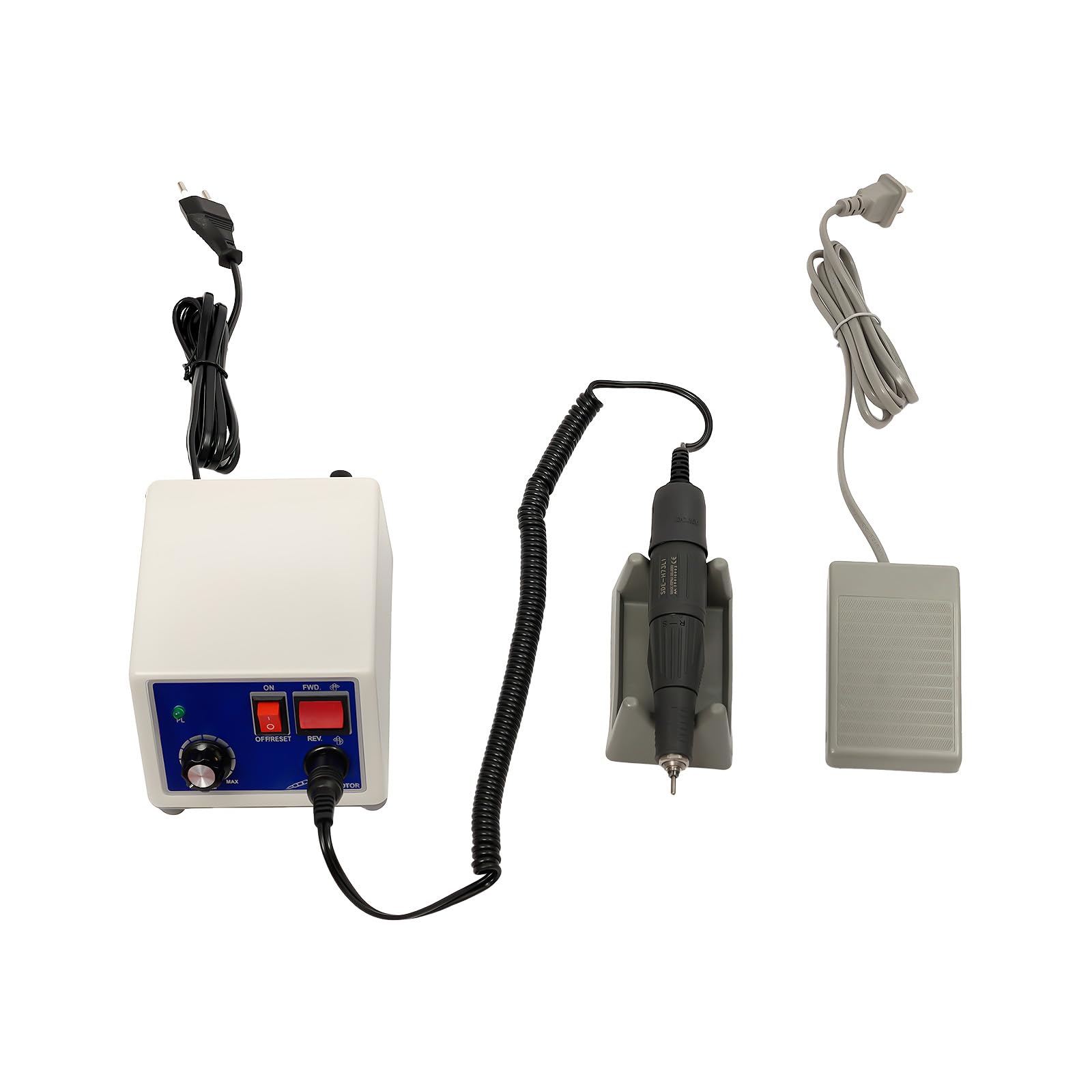 Micromotor Polisher 35000RPM | 65W | Foot Pedal | Variable Speed | 2.35mm Collet | Foot Pedal & Manual Switch | for Engraving, Wood Carving, Metal Polishing, Dental Labs & Jewelry Making