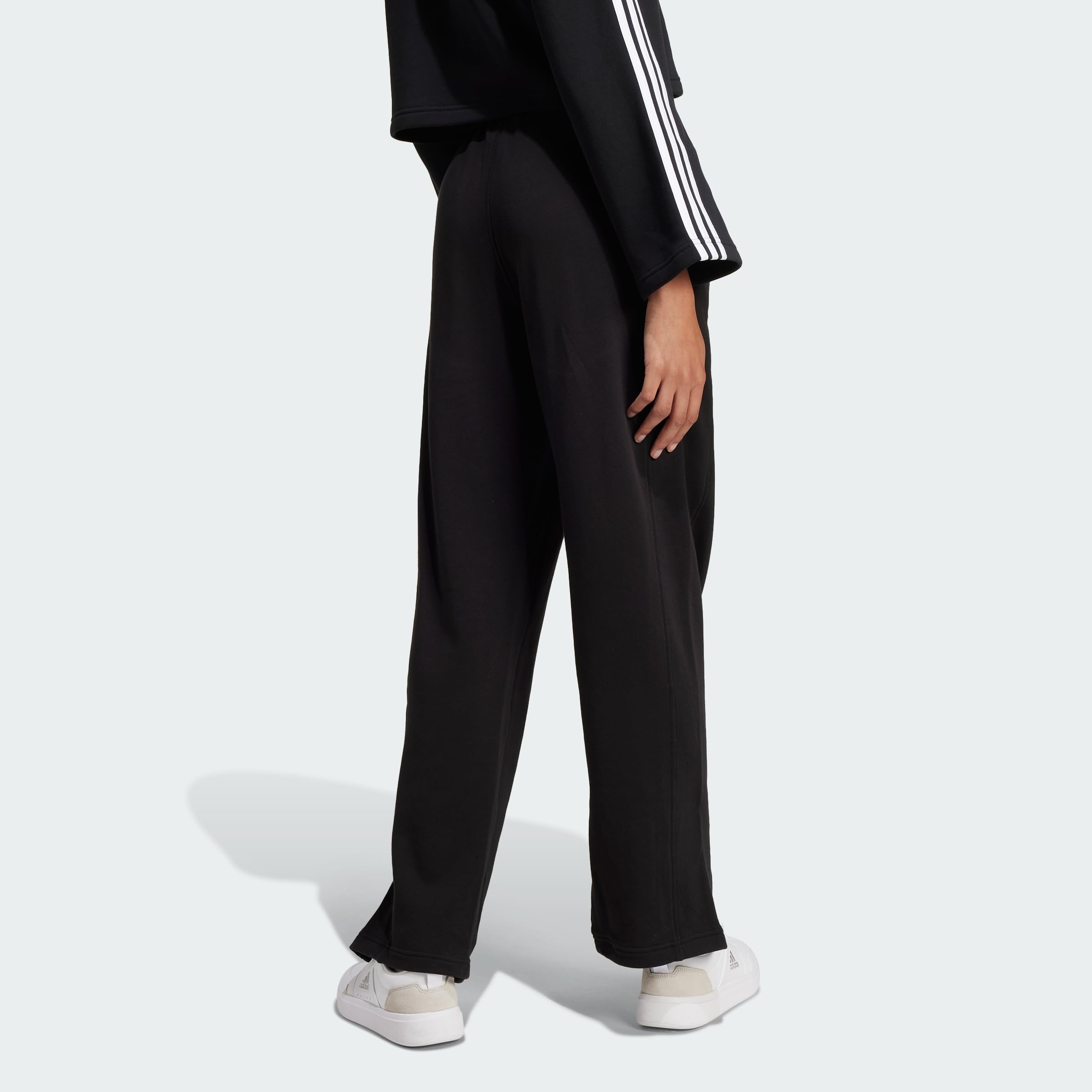 Adidas - Signature Graphic Embroidery French Terry Straight Leg Pant, Pantaloni Donna