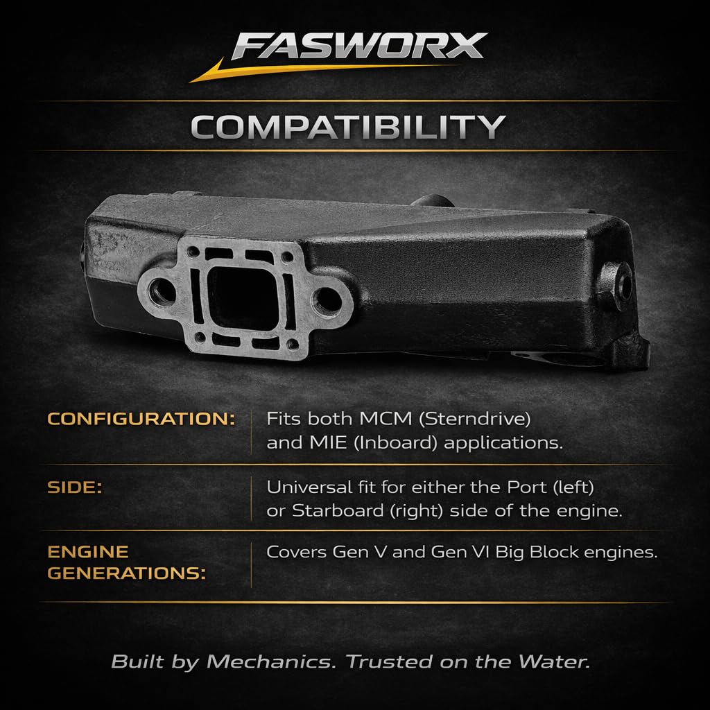 Amazon.com: FASWORX Exhaust Manifold & Riser Kit for MerCruiser