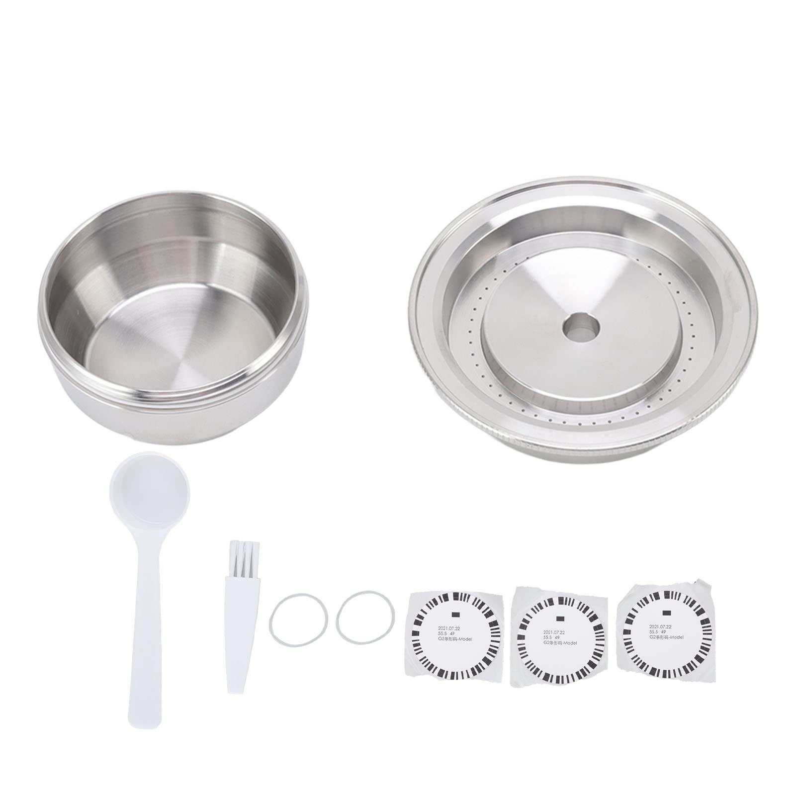 Taza filtro reutilizable para cápsulas de café, de acero inoxidable; cápsula de café reutilizable para máquinas ; extracción a alta presión con junta de