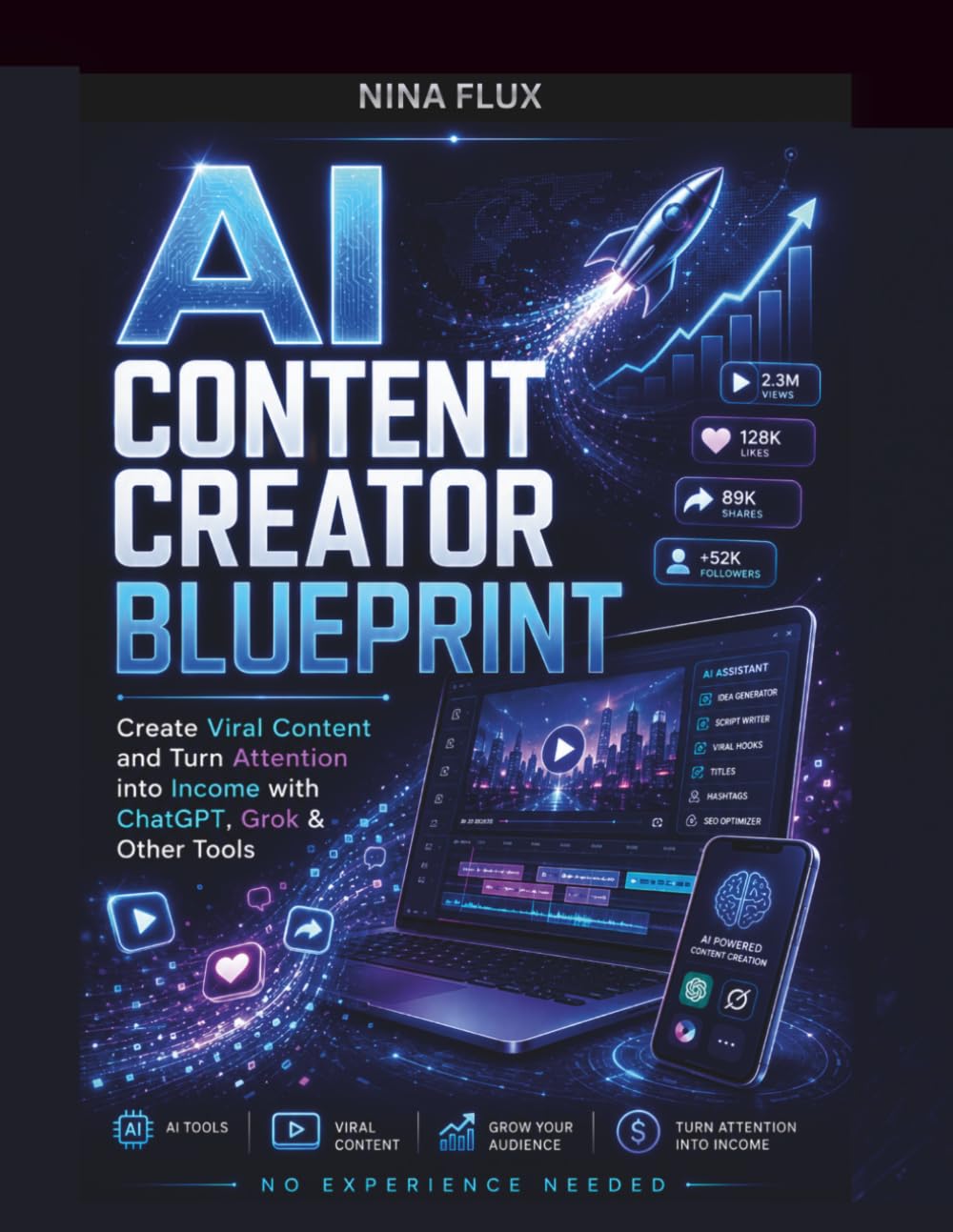AI CONTENT CREATOR BLUEPRINT: Create Viral Content and Turn Attention into Income with ChatGPT, Grok & Other Tools (No Experience Needed)