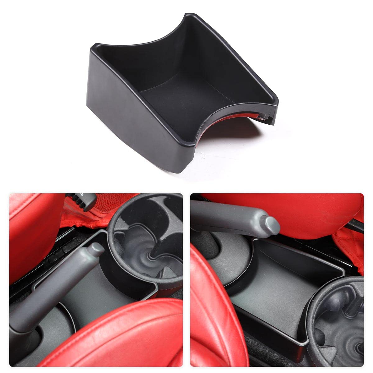 JONKOKO ABS Plastic Armrest Center Handbrake Storage Box for Fiat 500 2011 2012 2013 2014 2015 Car Central Console Glove Tray,Auto Gear Storage Box Accessories