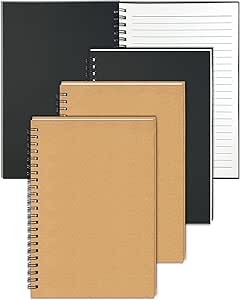 Set of 4 Spiral Notebook Pack, 5.7”x8.3” 120 Pages A5 Notebook Spiral ...