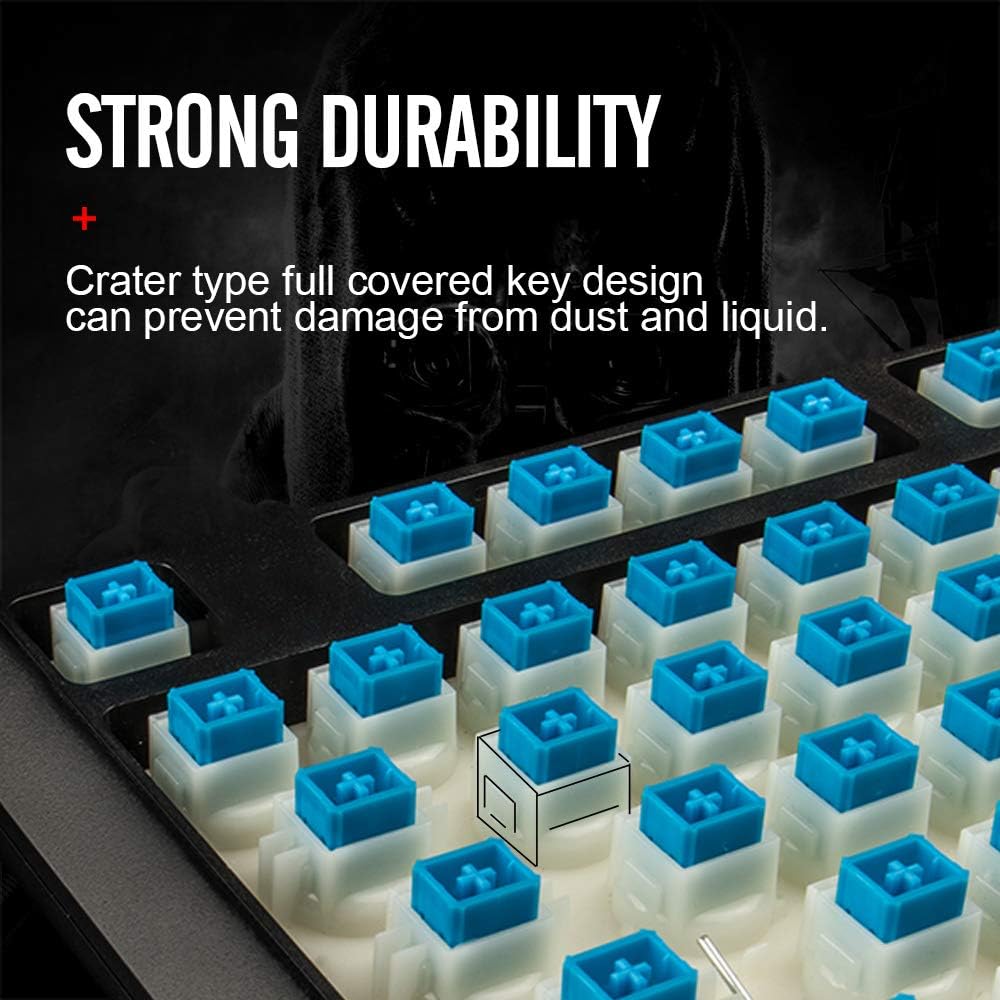 1STPLAYER Fire Dancing Mechanical Feeling USB Wired Gaming Keyboard K6 with Wrist Rest, RGB LED Backlit, Perfect Dust and Water Resistance for Desktop, Computer (Black/GK3 Newer Model) image 4