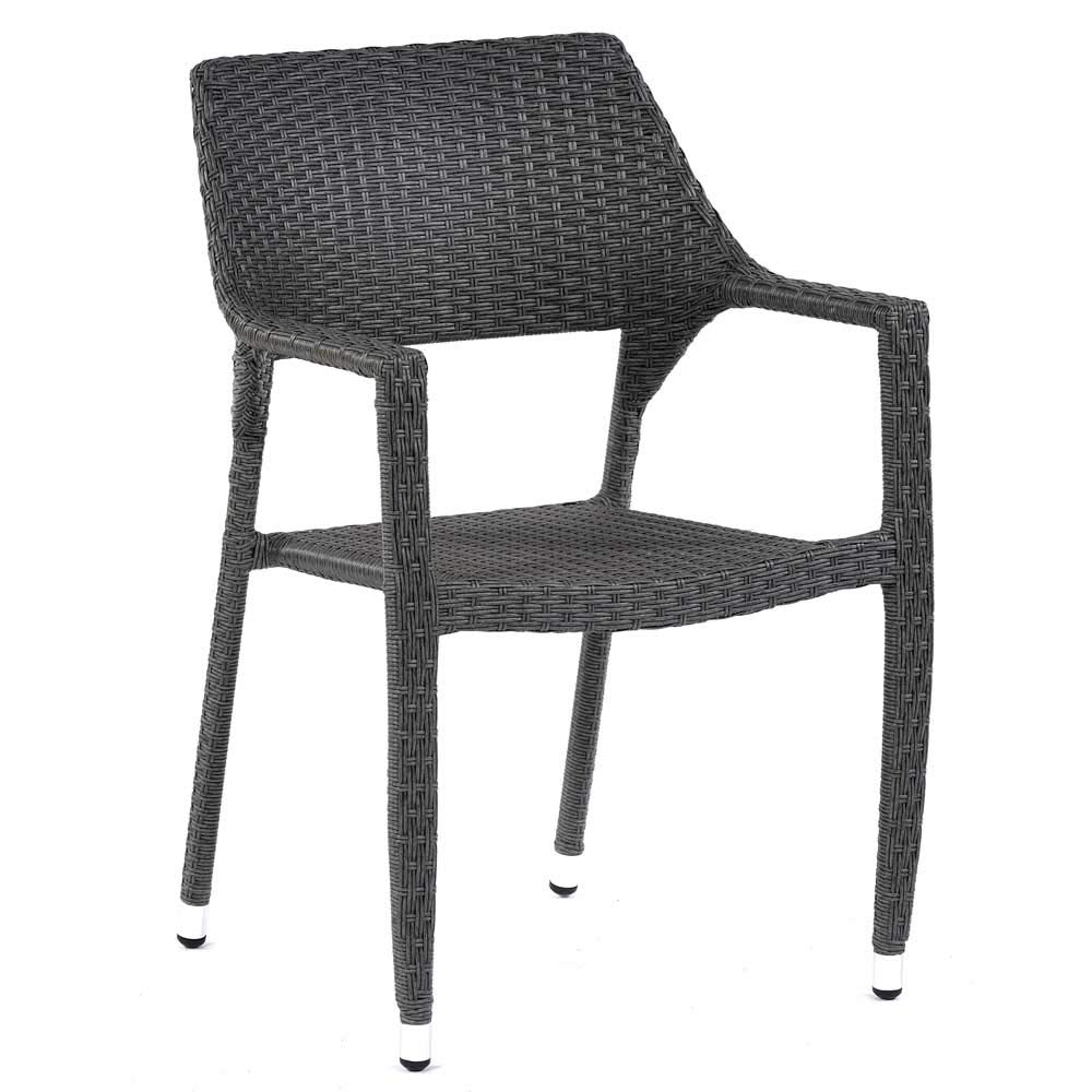 BrackenStyle Oasis Stacking Rattan Garden Armchair, Grey