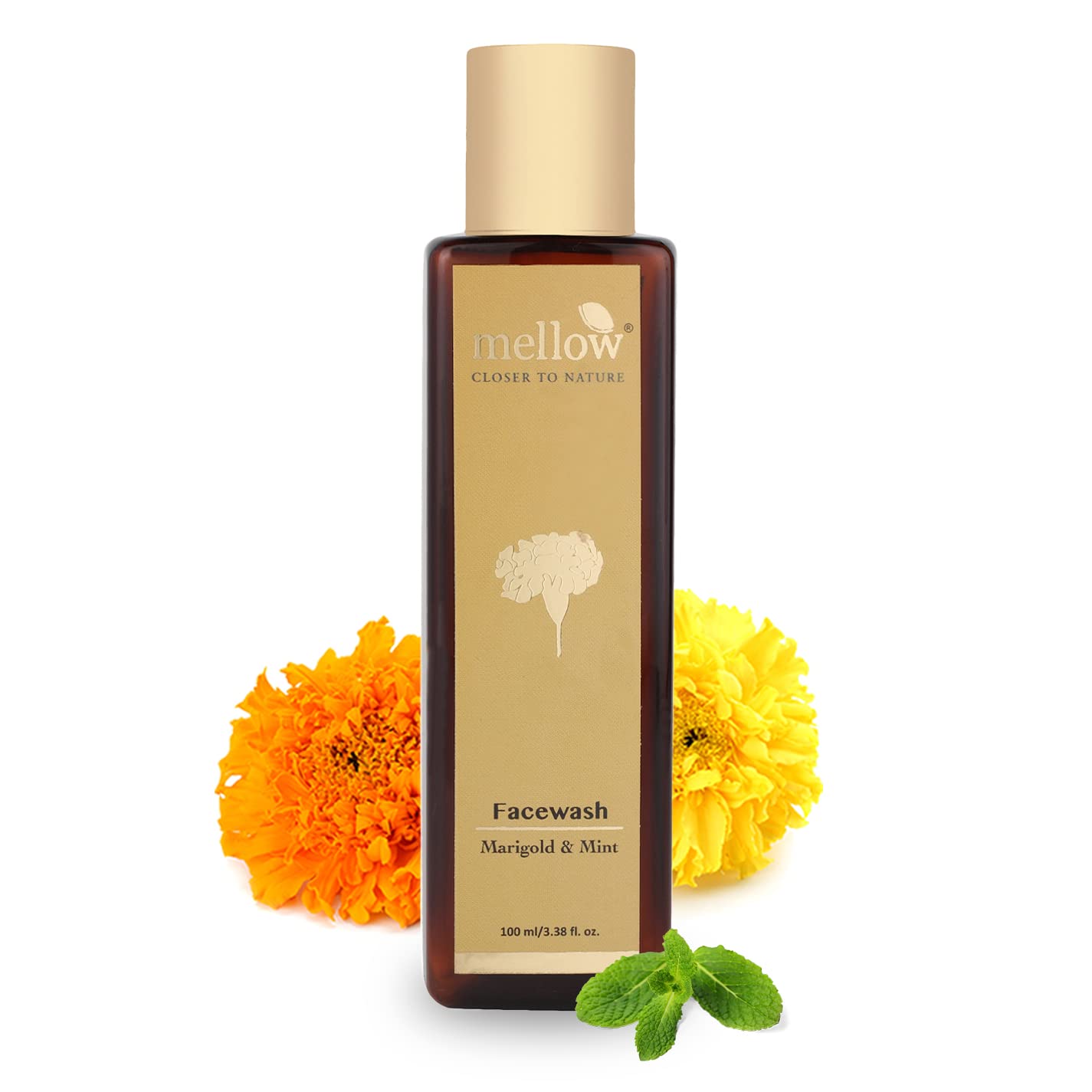 Herbals Ayurvedic Marigold & Mint Facewash with Mint, Aloe Vera & Honey Extracts | For Soft Skin & Natural Glow | Ayush Certified | GMO, Paraben and Sulphate Free - 100ML