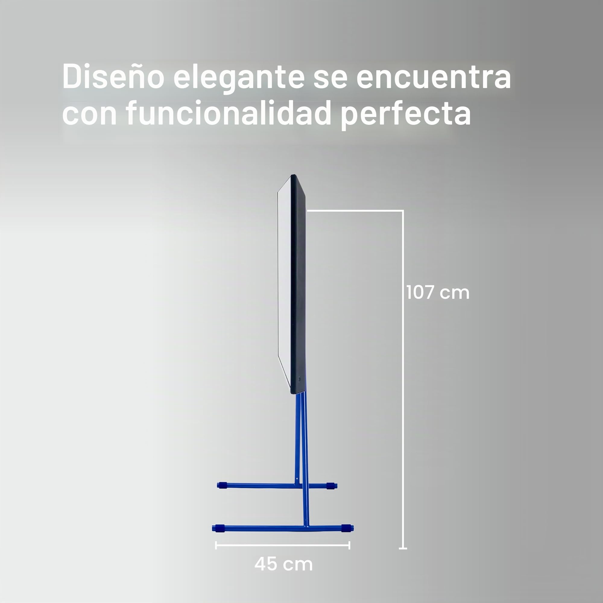 Pedestal Viva TV - Soporte para TV de 40 a 70 pulgadas, diseño moderno, patas resistentes de acero inoxidable, elegante base para TV con patas inclinadas y patas redondeadas (azul)